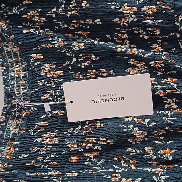 BloomChic Green Smock-Top Short Sleeve Dress - US 14/16 - NWT - Picture 7 of 16